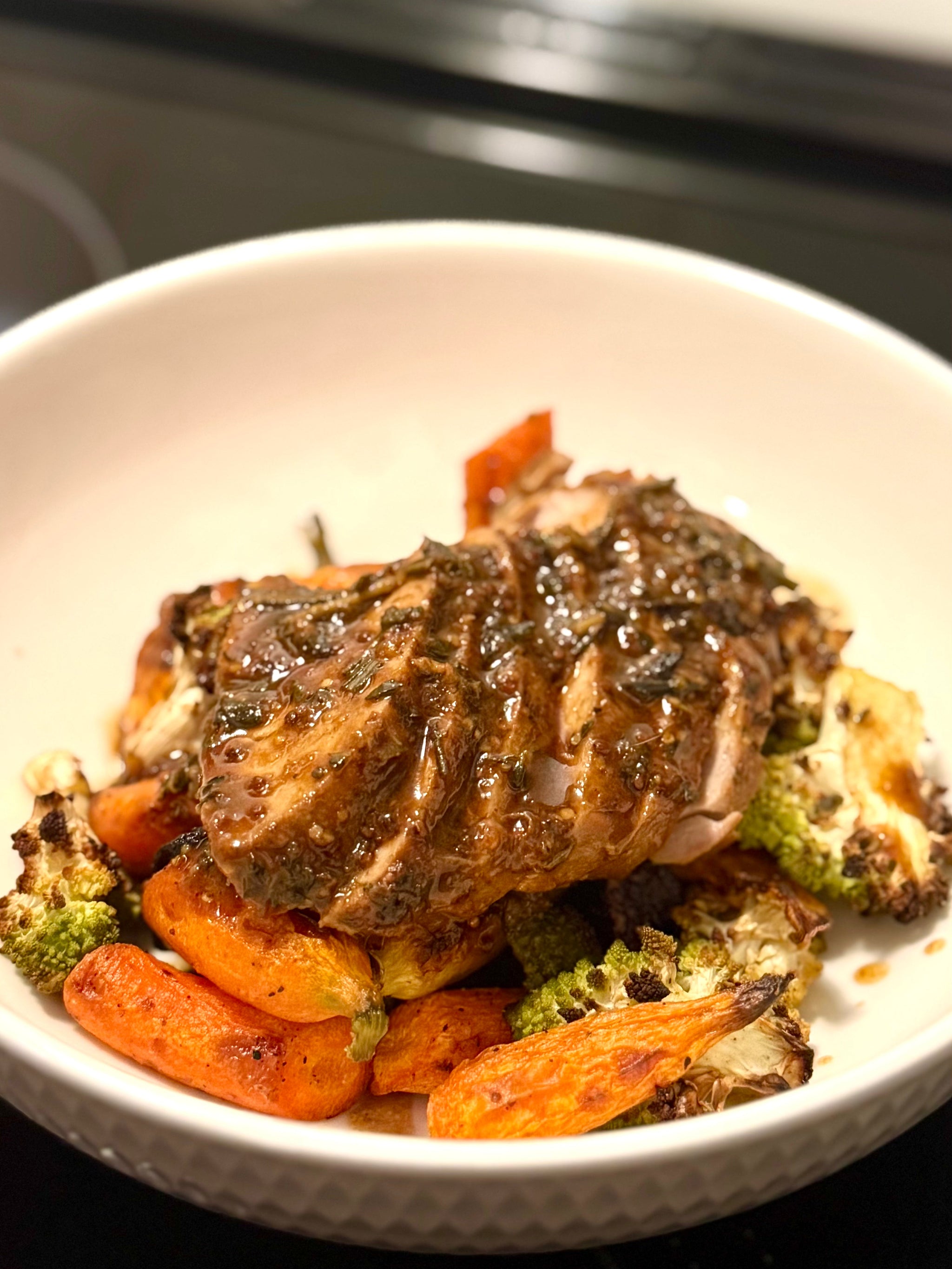 Maple Djon Pork Tenderloin with Roasted Veggies